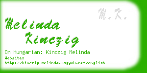 melinda kinczig business card